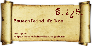 Bauernfeind Ákos névjegykártya